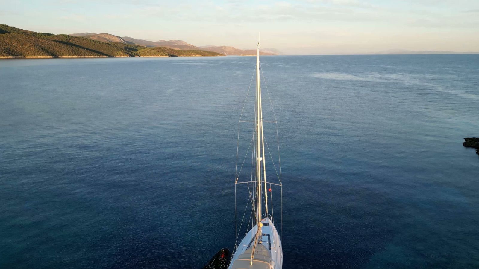 Bow view over open water
